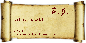 Pajzs Jusztin névjegykártya